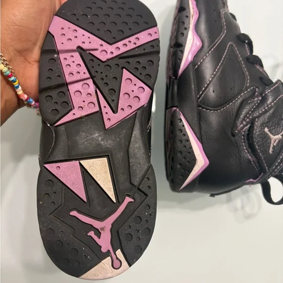 Kids Black and Purple High-Top Sneakers - Picture 9 of 12